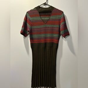 CANDIES Multicolor Striped Knit Midi Dress